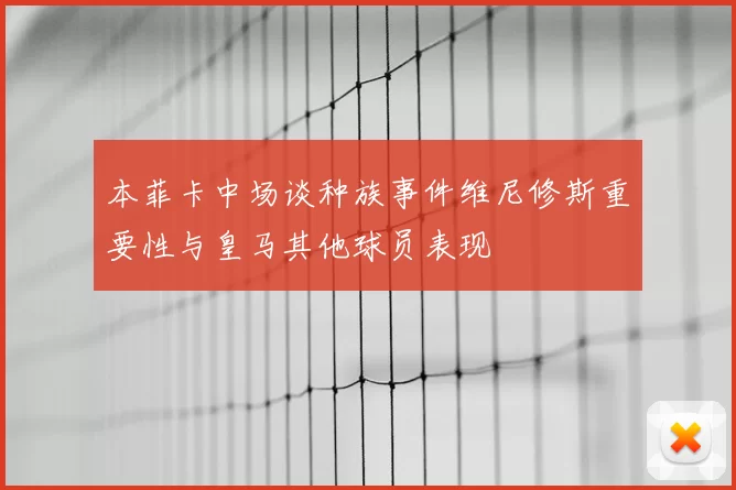 本菲卡中场谈种族事件维尼修斯重要性与皇马其他球员表现